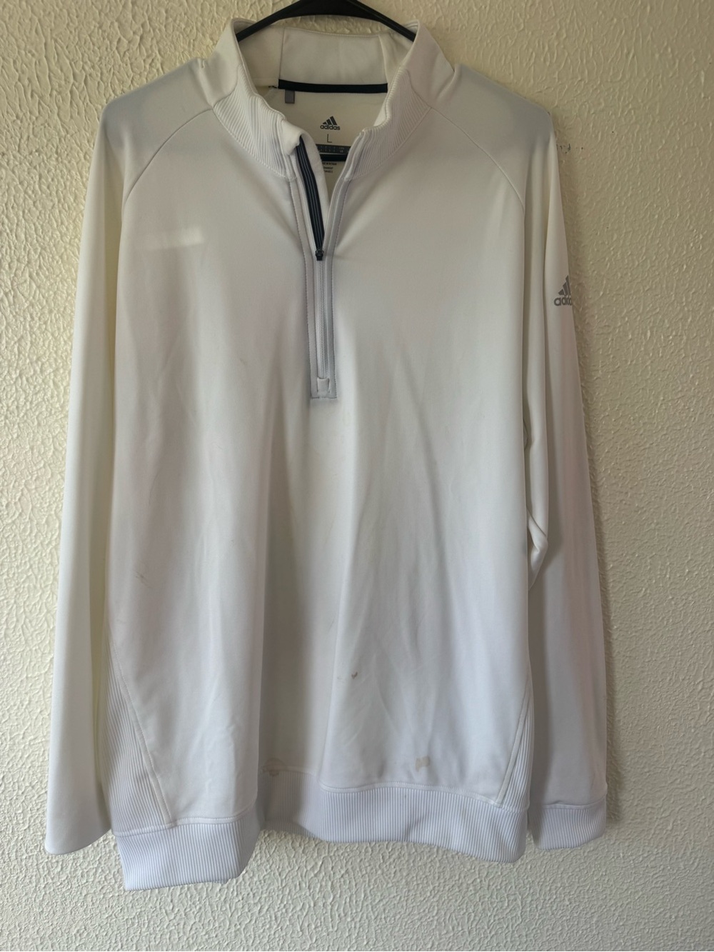 adidas Men’s White Half-Zip Performance Sweater